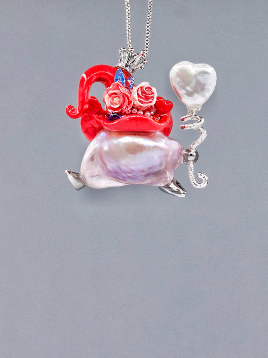 Hat Charms – Hand-Sculpted Mini Hat Pearl Necklace 349P682