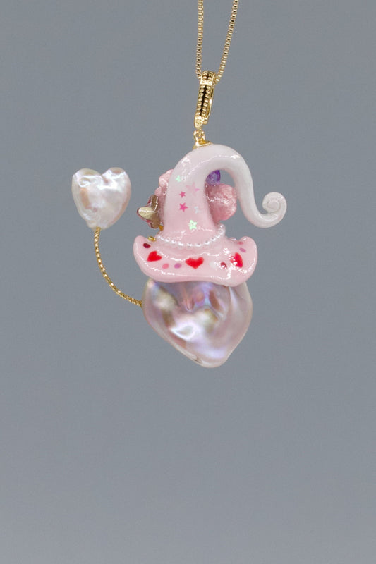 Hat Charms – Hand-Sculpted Mini Hat Pearl Necklace 351P718