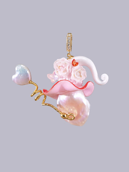 Hat Charms – Hand-Sculpted Mini Hat Pearl Necklace 352
