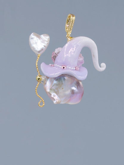 Hat Charms – Hand-Sculpted Mini Hat Pearl Necklace 353P656