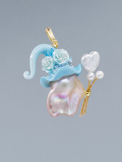 Hat Charms – Hand-Sculpted Mini Hat Pearl Necklace 359P714