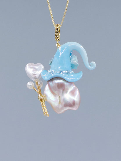 Hat Charms – Hand-Sculpted Mini Hat Pearl Necklace 359P714