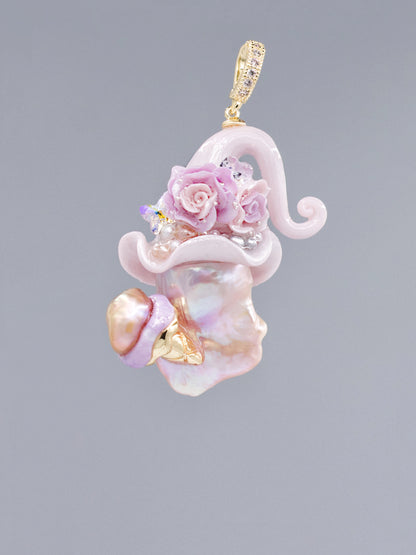 Hat Charms – Hand-Sculpted Mini Hat Pearl Necklace 363P663