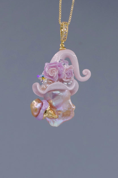 Hat Charms – Hand-Sculpted Mini Hat Pearl Necklace