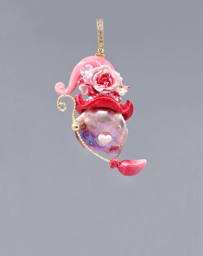 Hat Charms – Hand-Sculpted Mini Hat Pearl Necklace 369P587