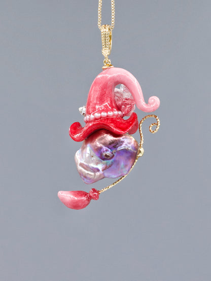 Hat Charms – Hand-Sculpted Mini Hat Pearl Necklace 369P587