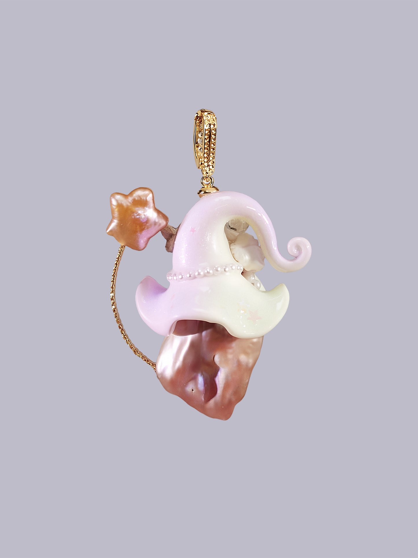 Hat Charms – Hand-Sculpted Mini Hat Pearl Necklace 383