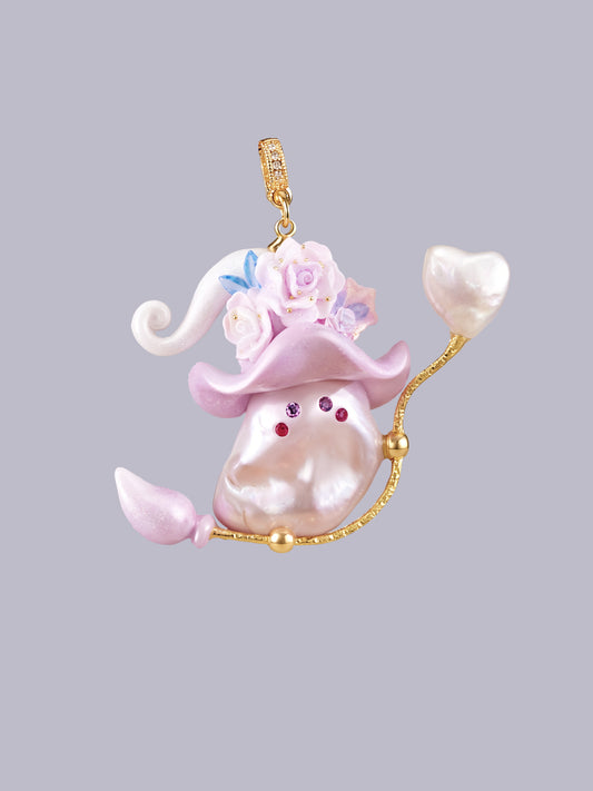Hat Charms – Hand-Sculpted Mini Hat Pearl Necklace 385