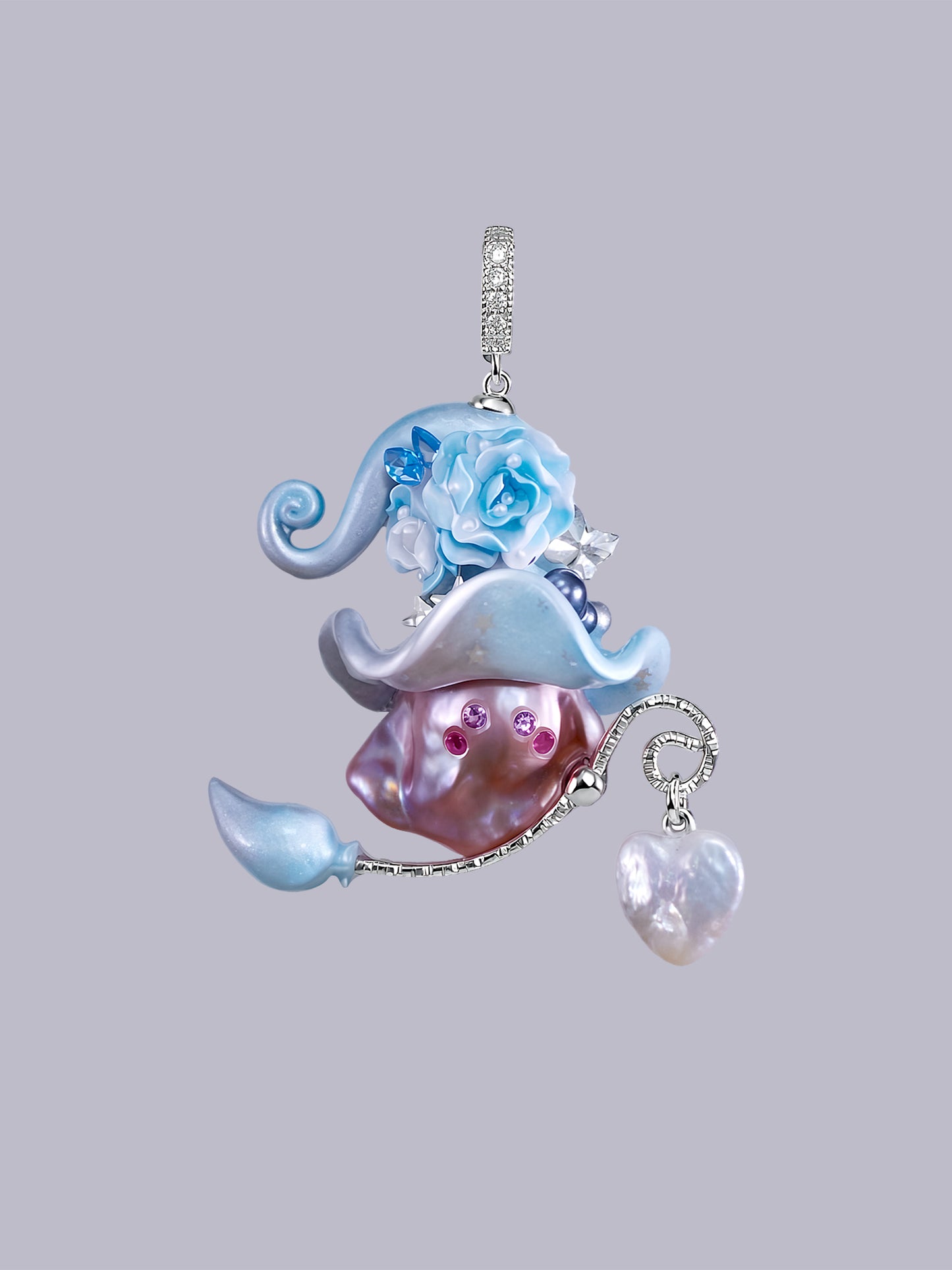 Hat Charms – Hand-Sculpted Mini Hat Pearl Necklace 391