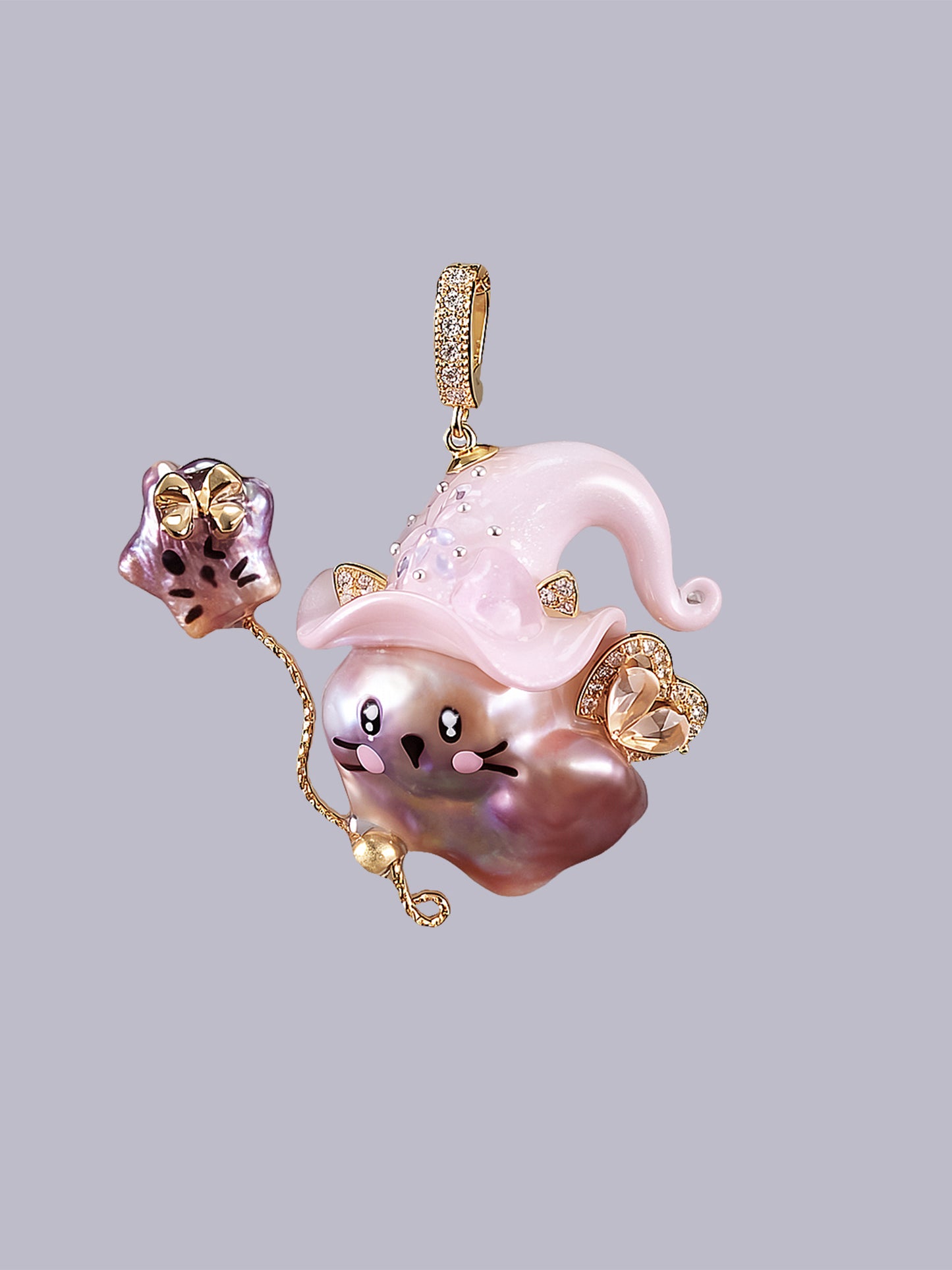 Hat Charms – Hand-Sculpted Mini Hat Pearl Necklace 392
