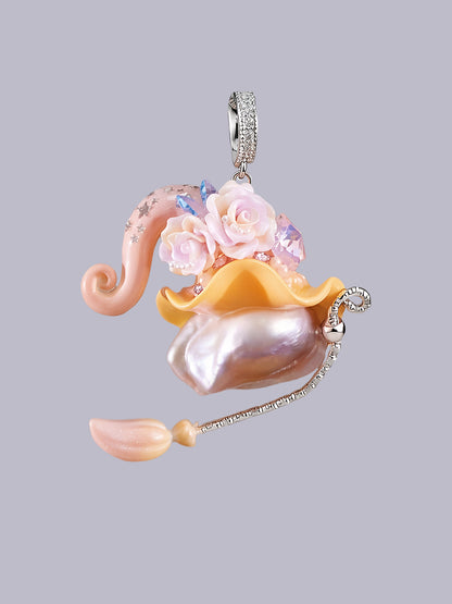 Hat Charms – Hand-Sculpted Mini Hat Pearl Necklace 427