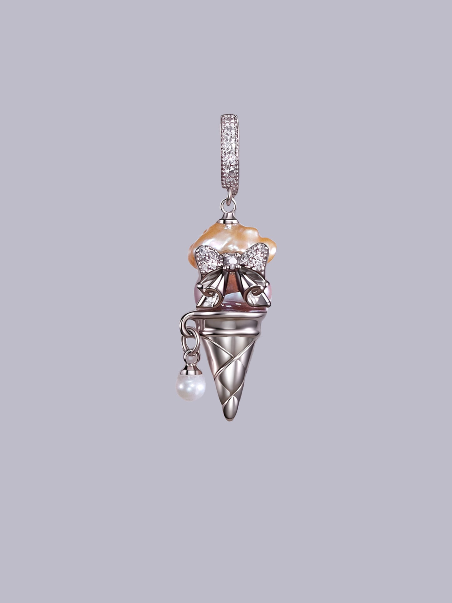 Sweet Treat Pearl Pendant – Ice Cream Cone (Resin + Zirconia) 440