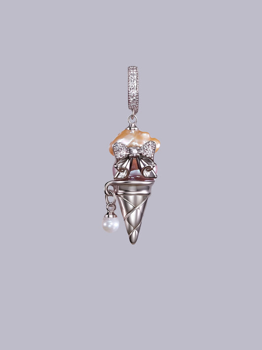Sweet Treat Pearl Pendant – Ice Cream Cone (Resin + Zirconia) 440