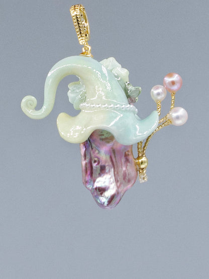 Hat Charms – Hand-Sculpted Mini Hat Pearl Necklace 441P831