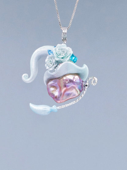 Hat Charms – Hand-Sculpted Mini Hat Pearl Necklace 445P722