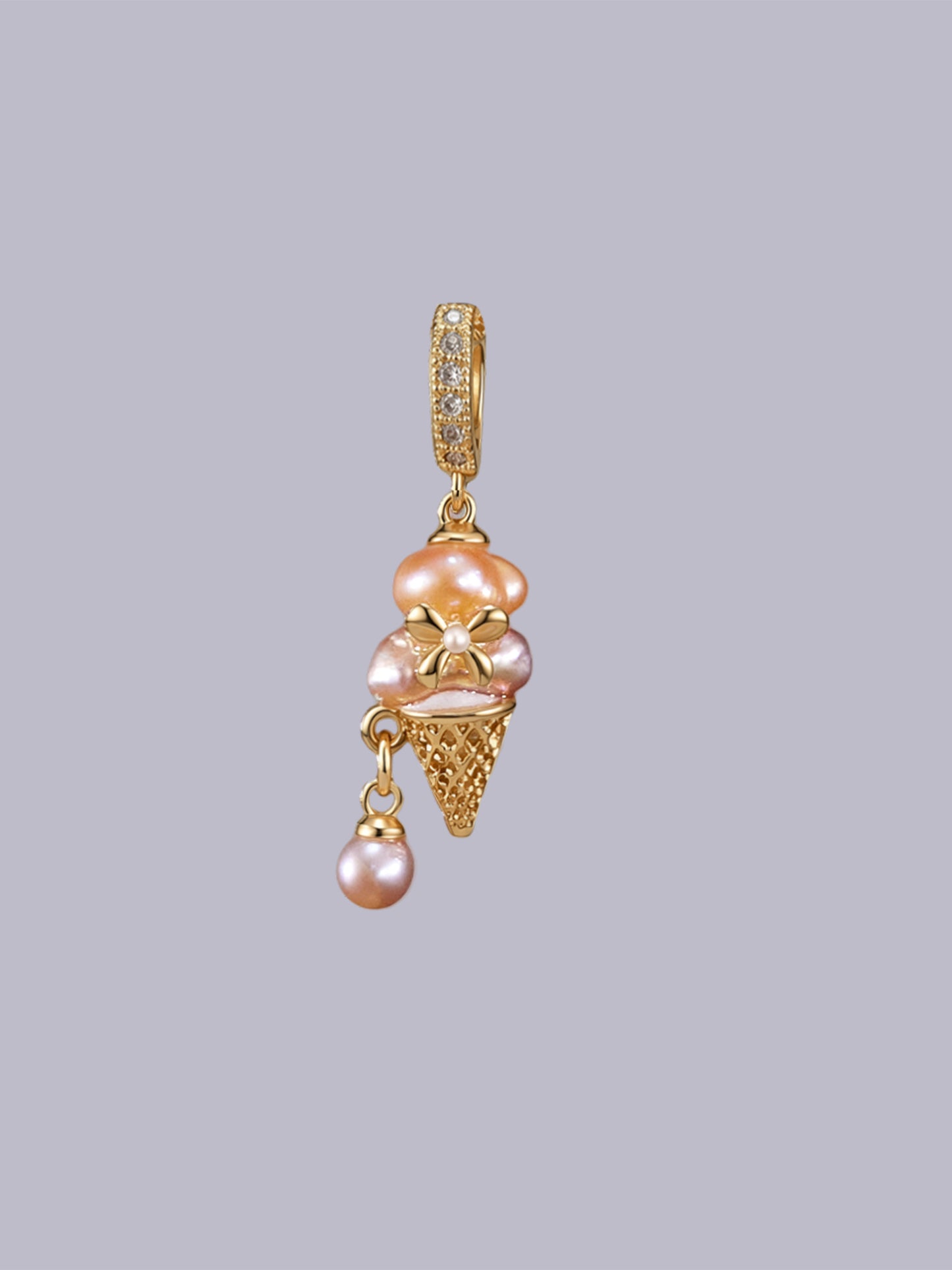 Sweet Treat Pearl Pendant – Ice Cream Cone (Resin + Zirconia) 450