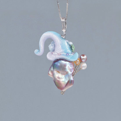 Hat Charms – Hand-Sculpted Mini Hat Pearl Necklace 453P782