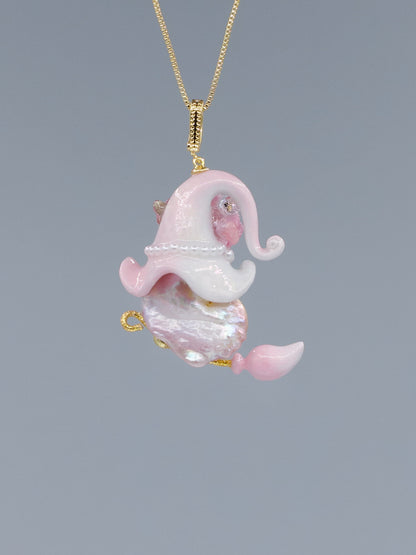 Hat Charms – Hand-Sculpted Mini Hat Pearl Necklace 455P767