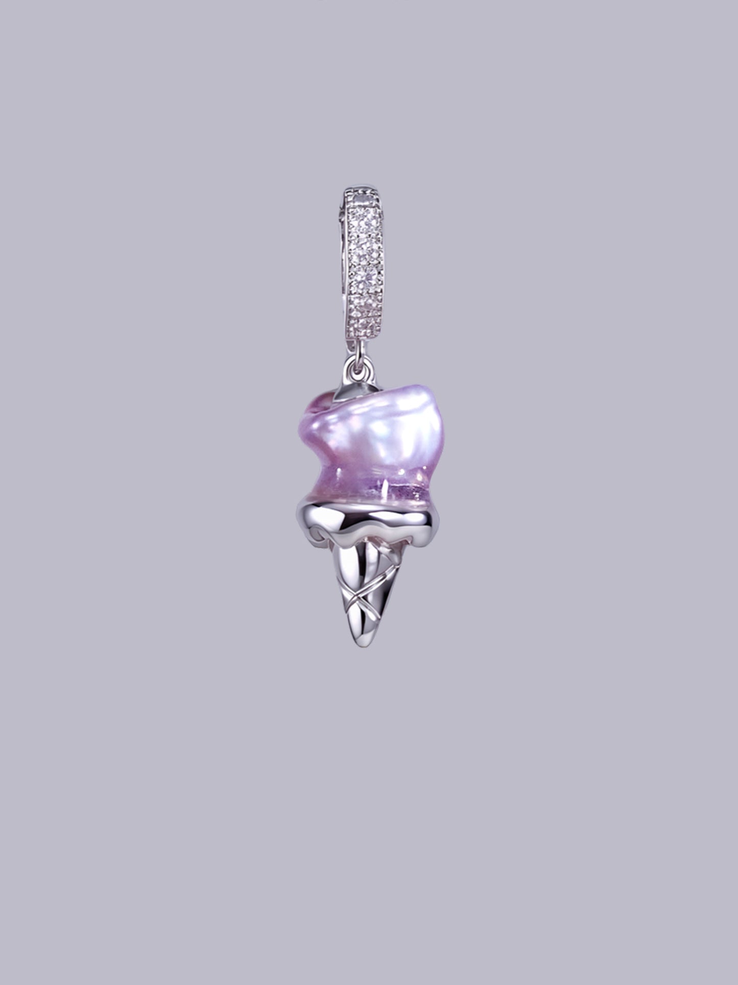 Sweet Treat Pearl Pendant – Ice Cream Cone (Resin + Zirconia) 466