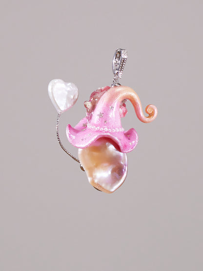 Hat Charms – Hand-Sculpted Mini Hat Pearl Necklace 469