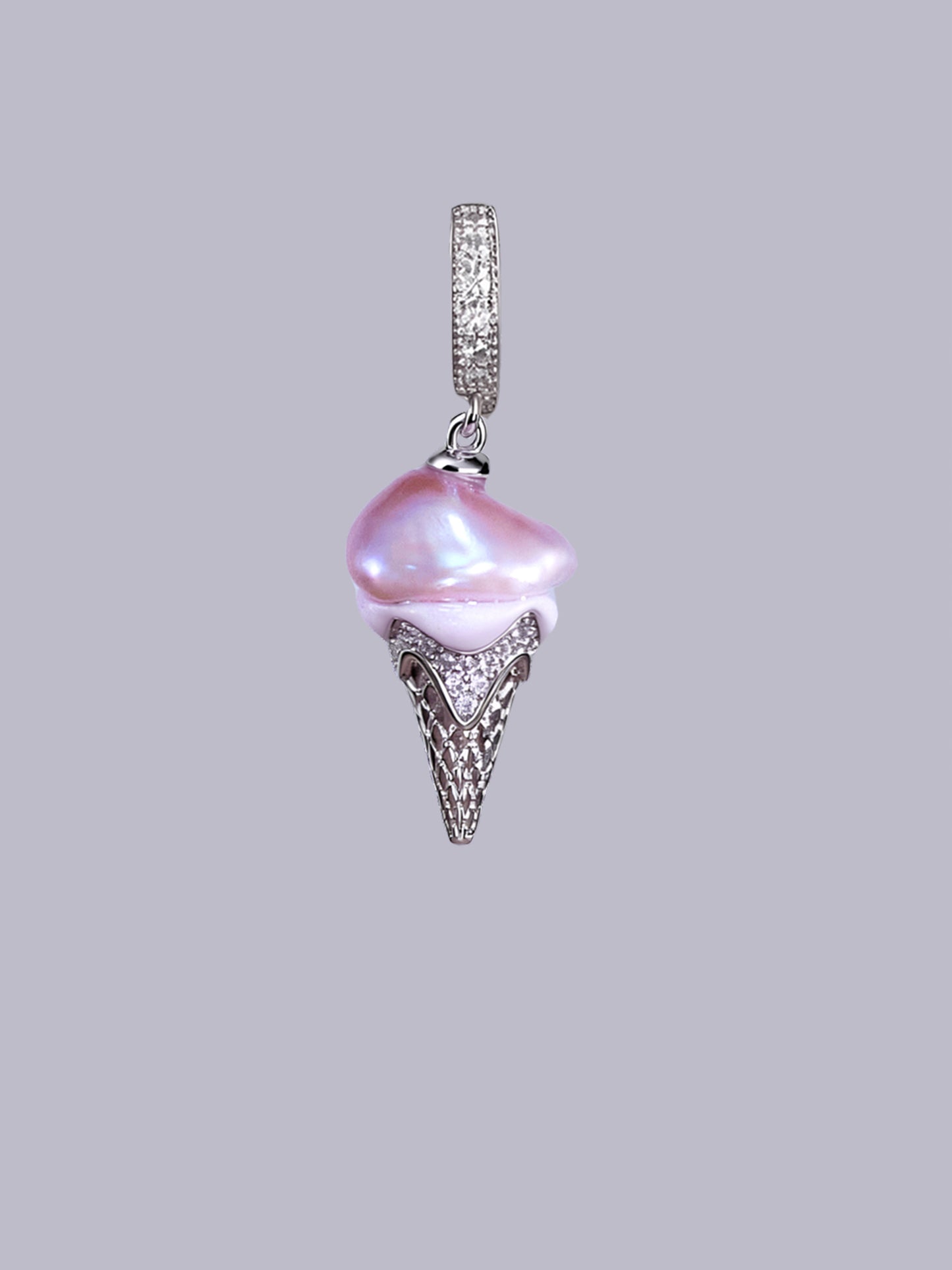 Sweet Treat Pearl Pendant – Ice Cream Cone (Resin + Zirconia) 478