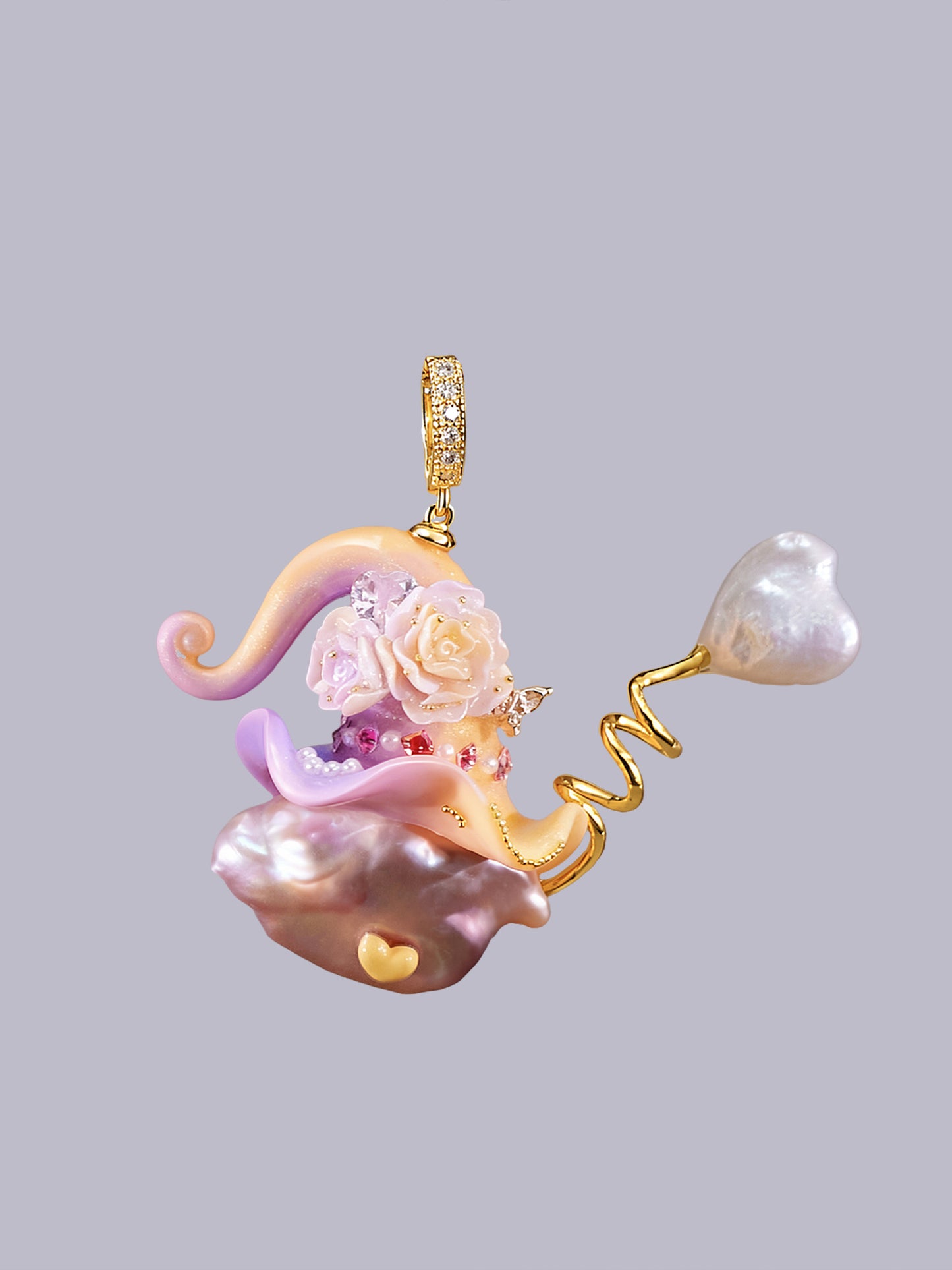 Hat Charms – Hand-Sculpted Mini Hat Pearl Necklace 479