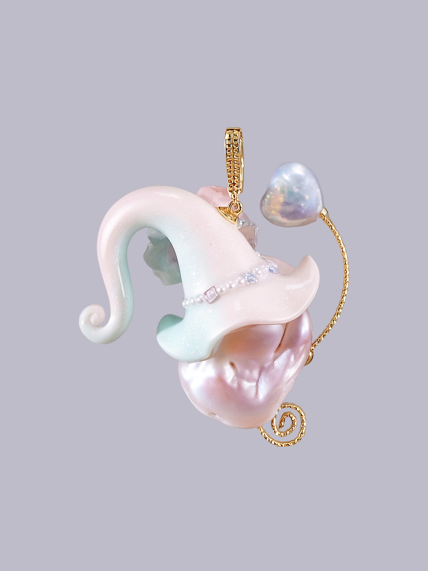 Hat Charms – Hand-Sculpted Mini Hat Pearl Necklace 481
