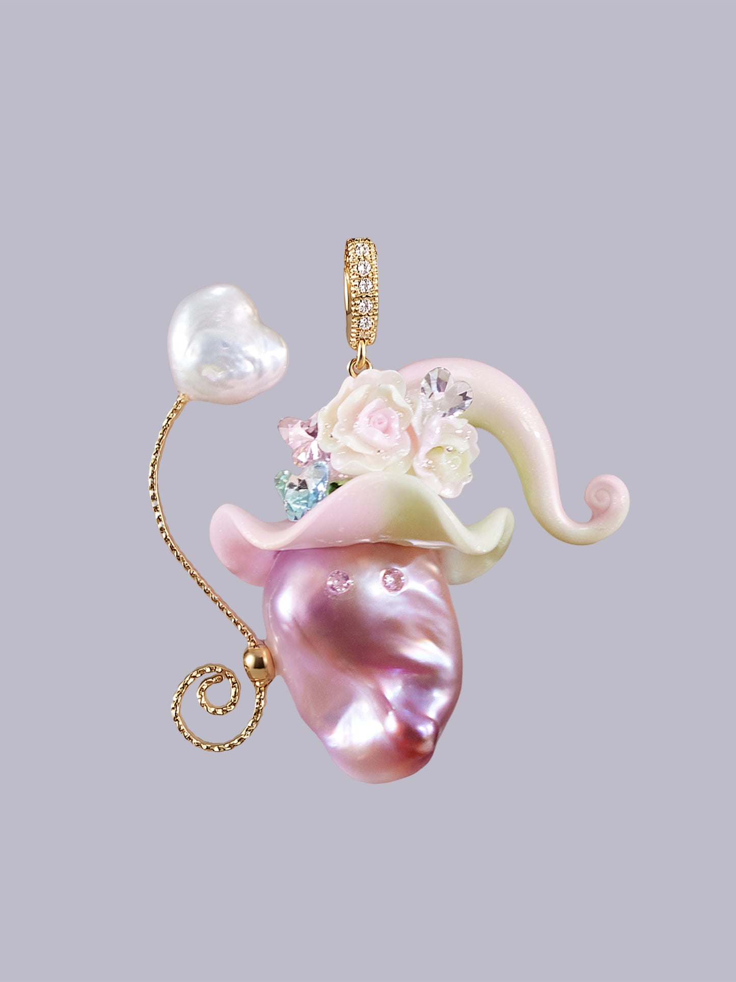 Hat Charms – Hand-Sculpted Mini Hat Pearl Necklace 485