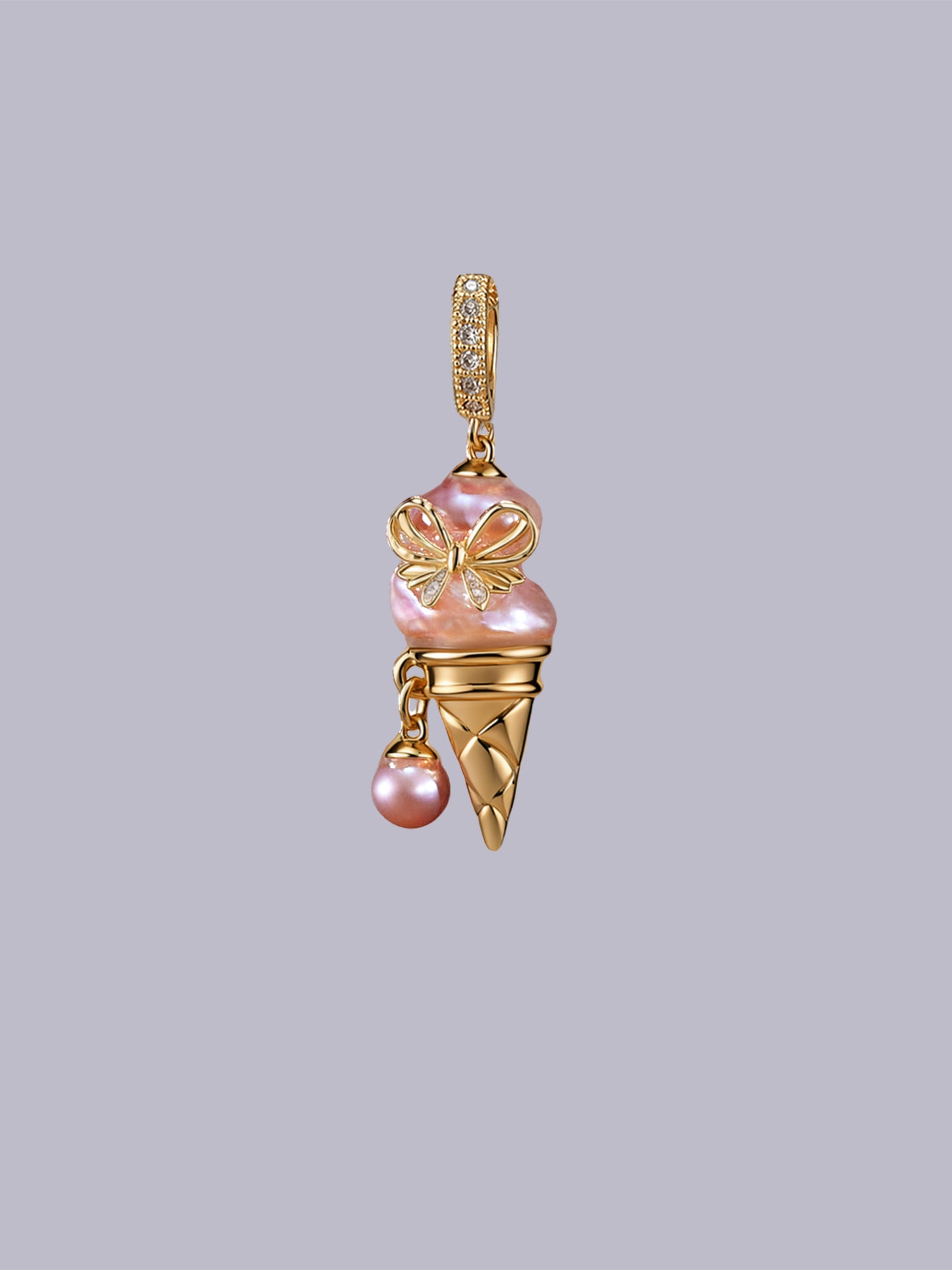 Sweet Treat Pearl Pendant – Ice Cream Cone (Resin + Zirconia) 490