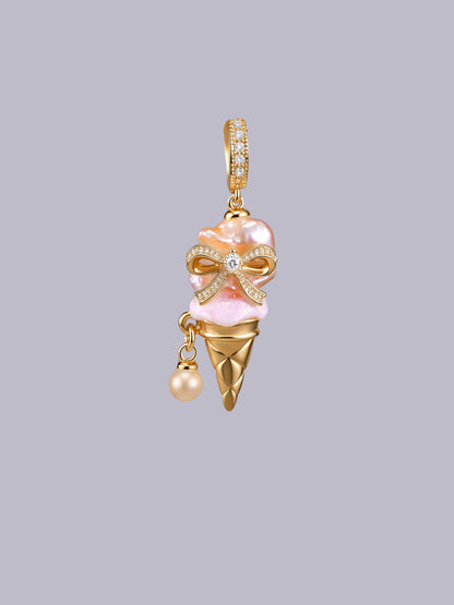 Sweet Treat Pearl Pendant – Ice Cream Cone (Resin + Zirconia) 492