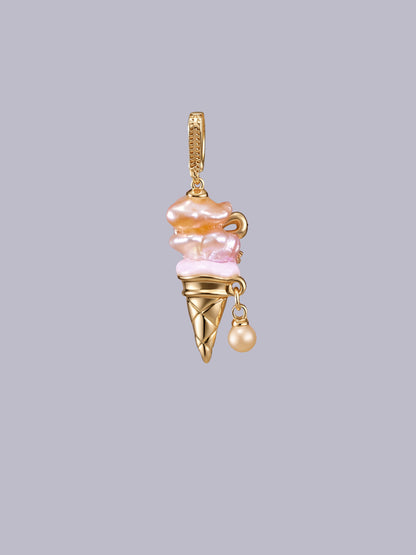 Sweet Treat Pearl Pendant – Ice Cream Cone (Resin + Zirconia) 492