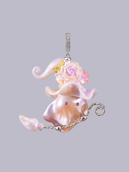 Hat Charms – Hand-Sculpted Mini Hat Pearl Necklace 497
