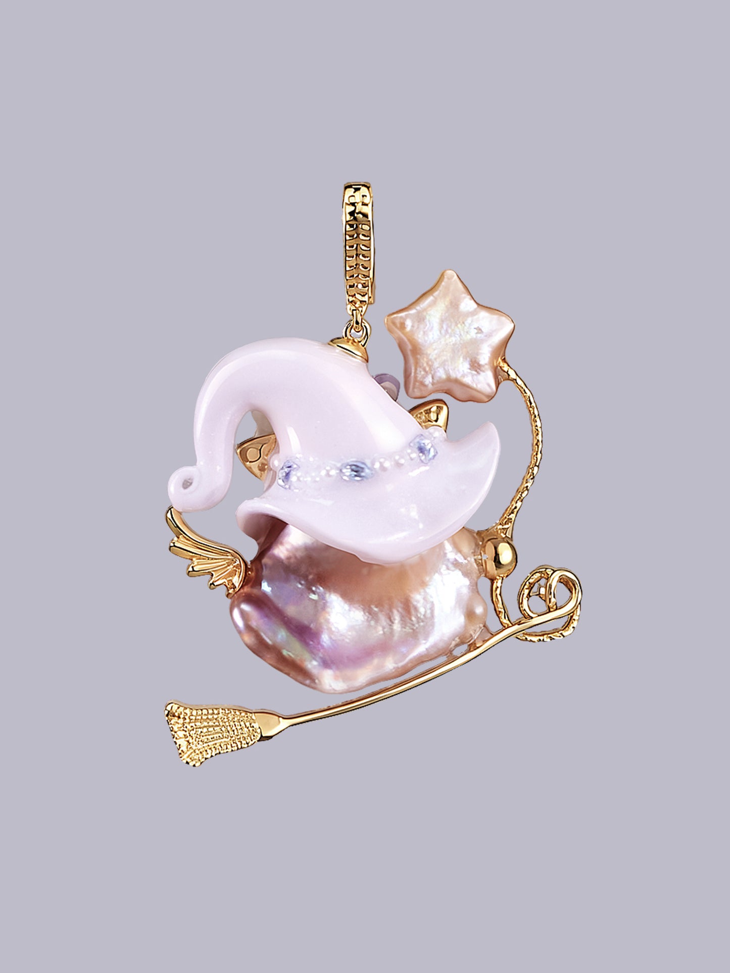 Hat Charms – Hand-Sculpted Mini Hat Pearl Necklace 520