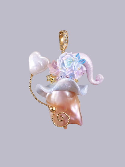 Hat Charms – Hand-Sculpted Mini Hat Pearl Necklace 527