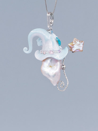 Hat Charms – Hand-Sculpted Mini Hat Pearl Necklace 549P793