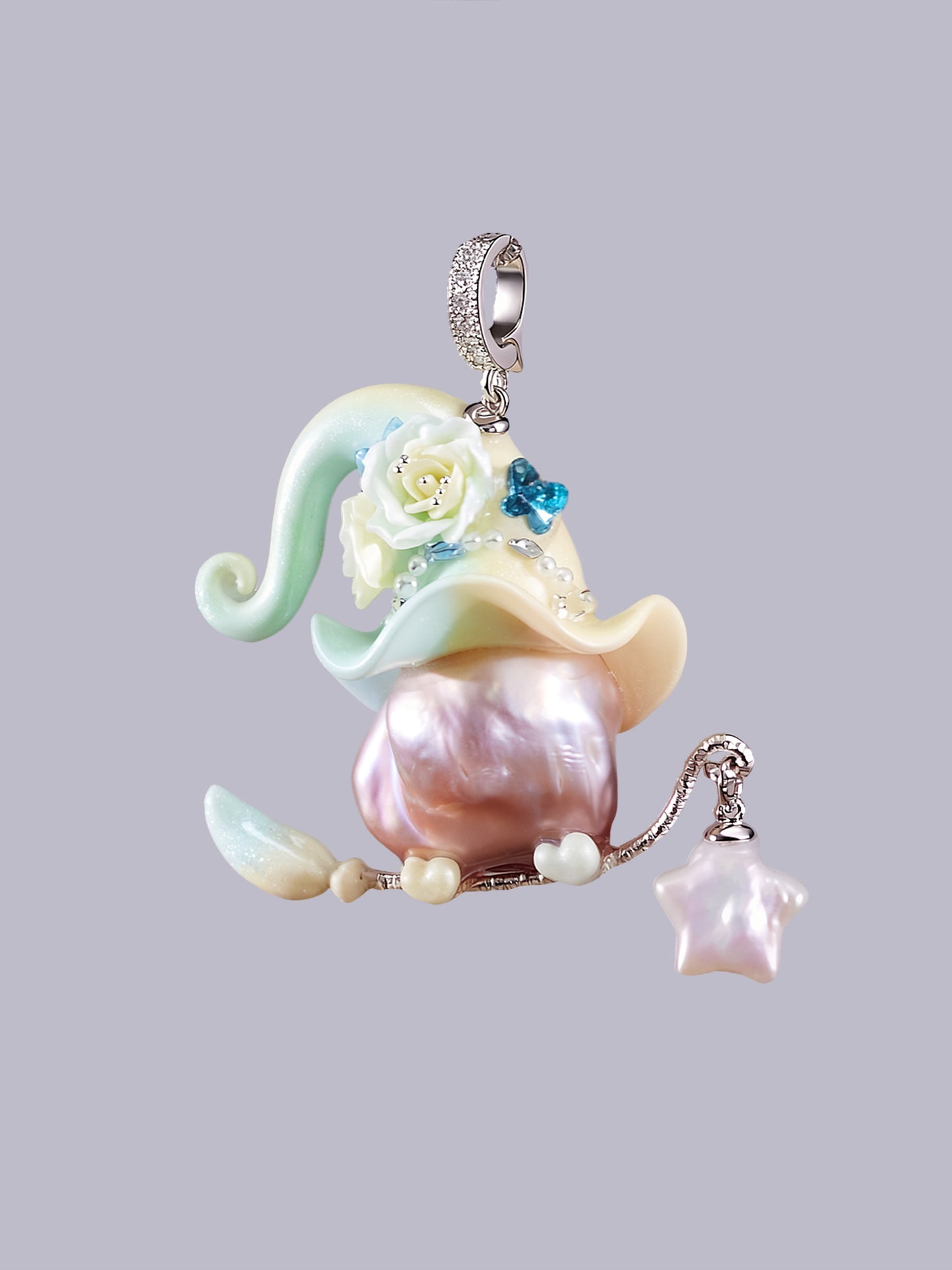 Hat Charms – Hand-Sculpted Mini Hat Pearl Necklace 557