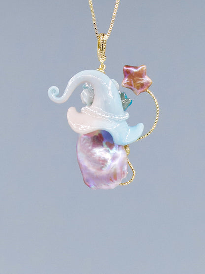 Hat Charms – Hand-Sculpted Mini Hat Pearl Necklace 563P747