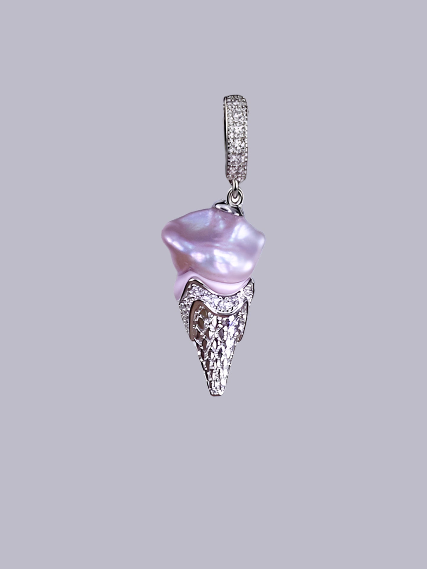 Sweet Treat Pearl Pendant – Ice Cream Cone (Resin + Zirconia) 572