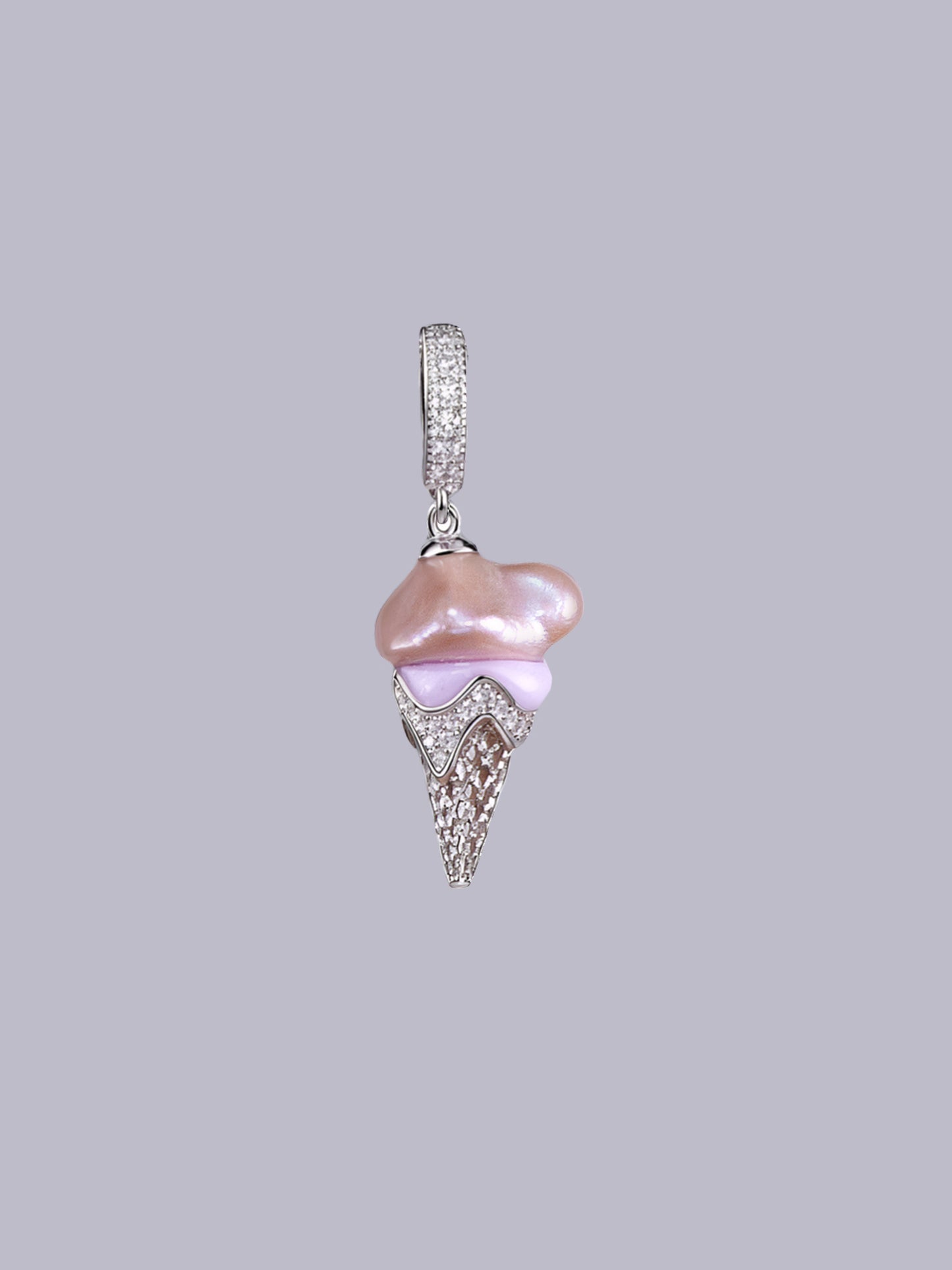 Sweet Treat Pearl Pendant – Ice Cream Cone (Resin + Zirconia) 574