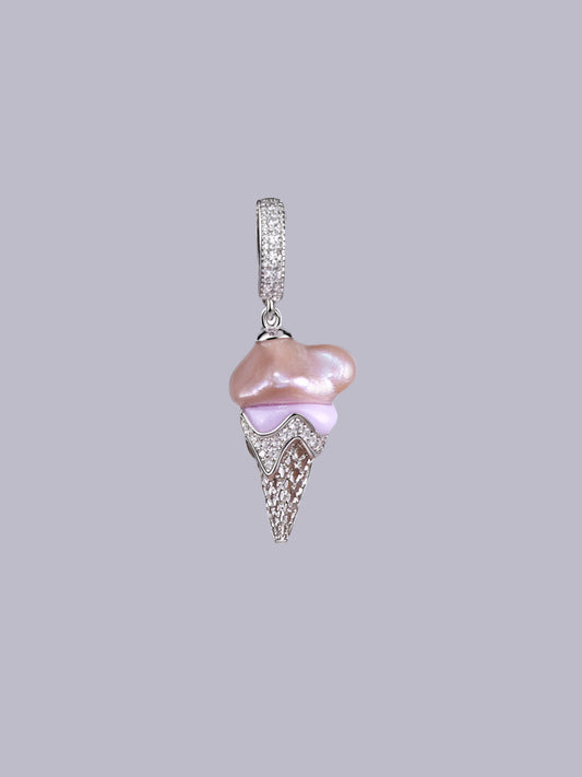 Sweet Treat Pearl Pendant – Ice Cream Cone (Resin + Zirconia) 574