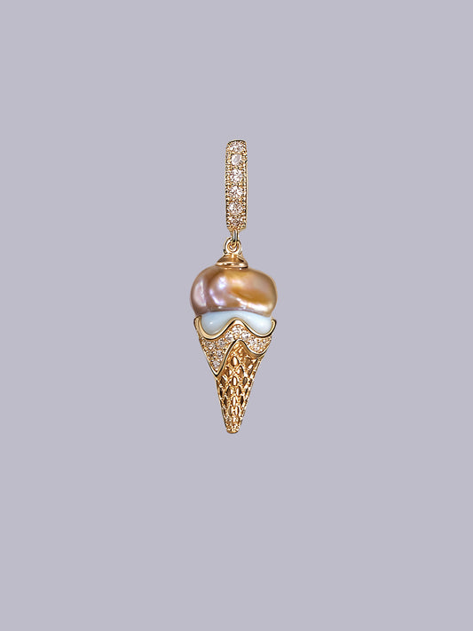 Sweet Treat Pearl Pendant – Ice Cream Cone (Resin + Zirconia) 576