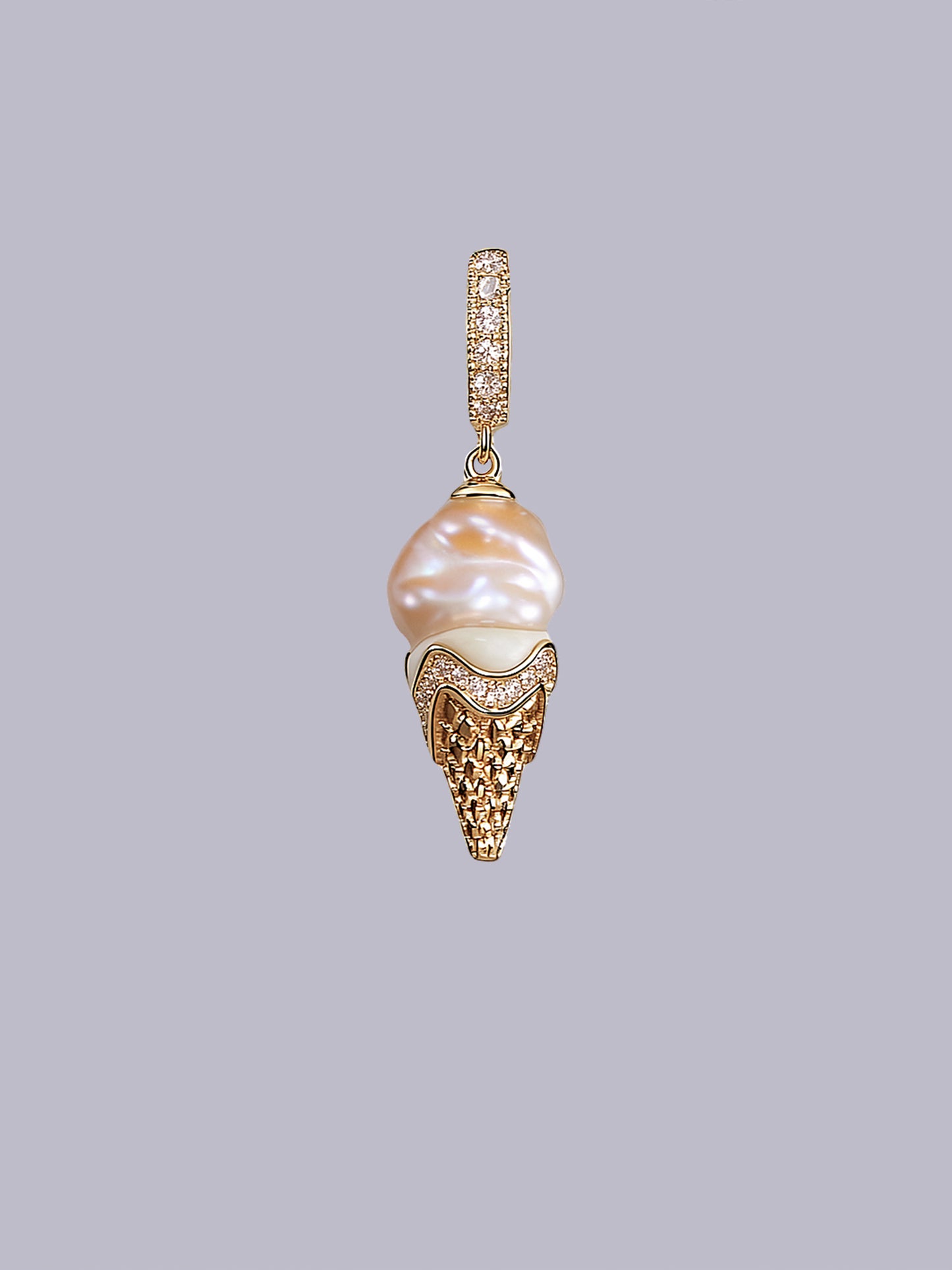 Sweet Treat Pearl Pendant – Ice Cream Cone (Resin + Zirconia) 580