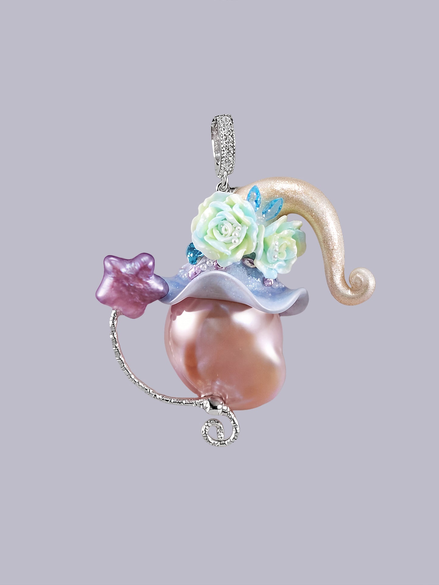 Hat Charms – Hand-Sculpted Mini Hat Pearl Necklace 591