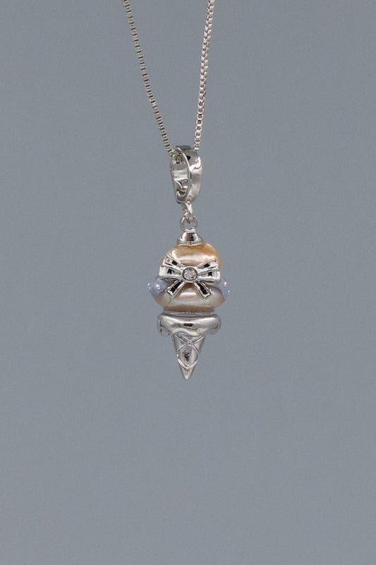 Sweet Treat Pearl Pendant – Ice Cream Cone (Resin + Zirconia) 006PICRM03Y
