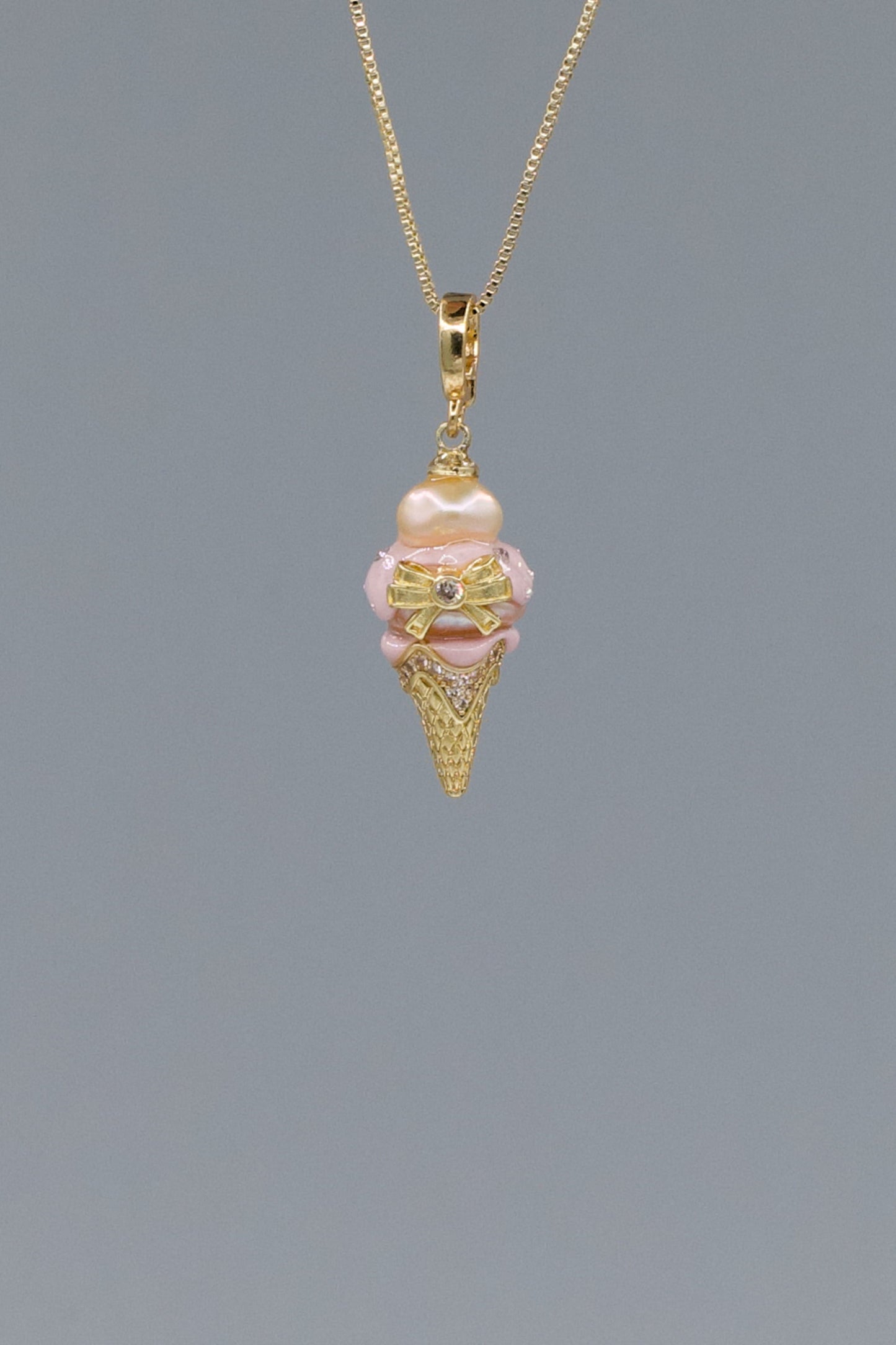 Sweet Treat Pearl Pendant – Ice Cream Cone (Resin + Zirconia) 006PICRM02Y