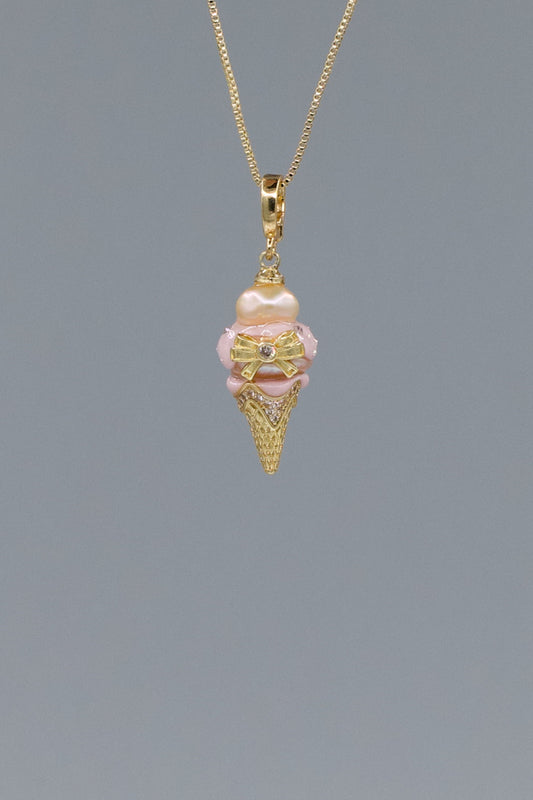 Sweet Treat Pearl Pendant – Ice Cream Cone (Resin + Zirconia) 006PICRM02Y