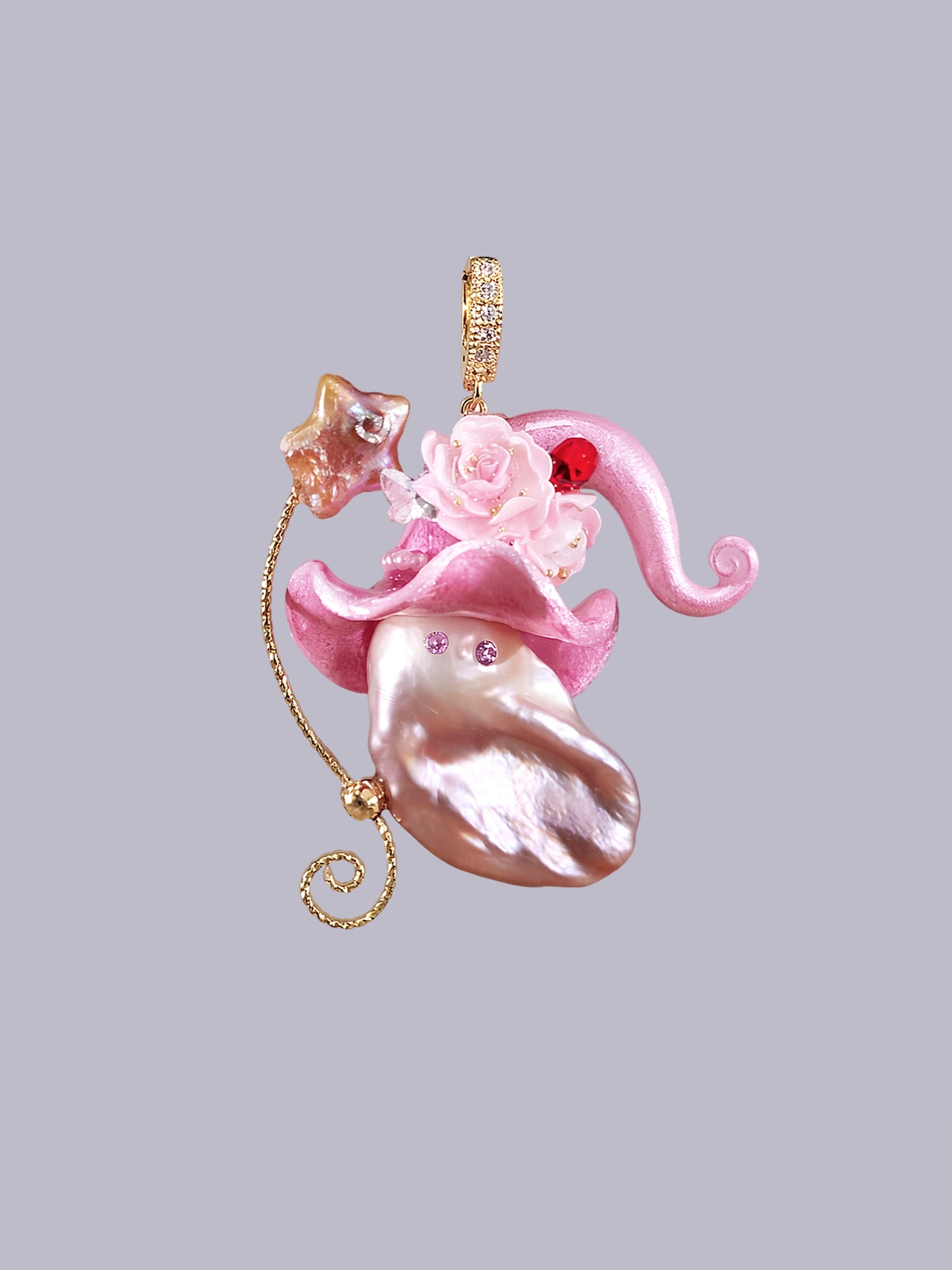 Hat Charms – Hand-Sculpted Mini Hat Pearl Necklace 611