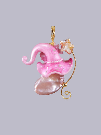Hat Charms – Hand-Sculpted Mini Hat Pearl Necklace 611