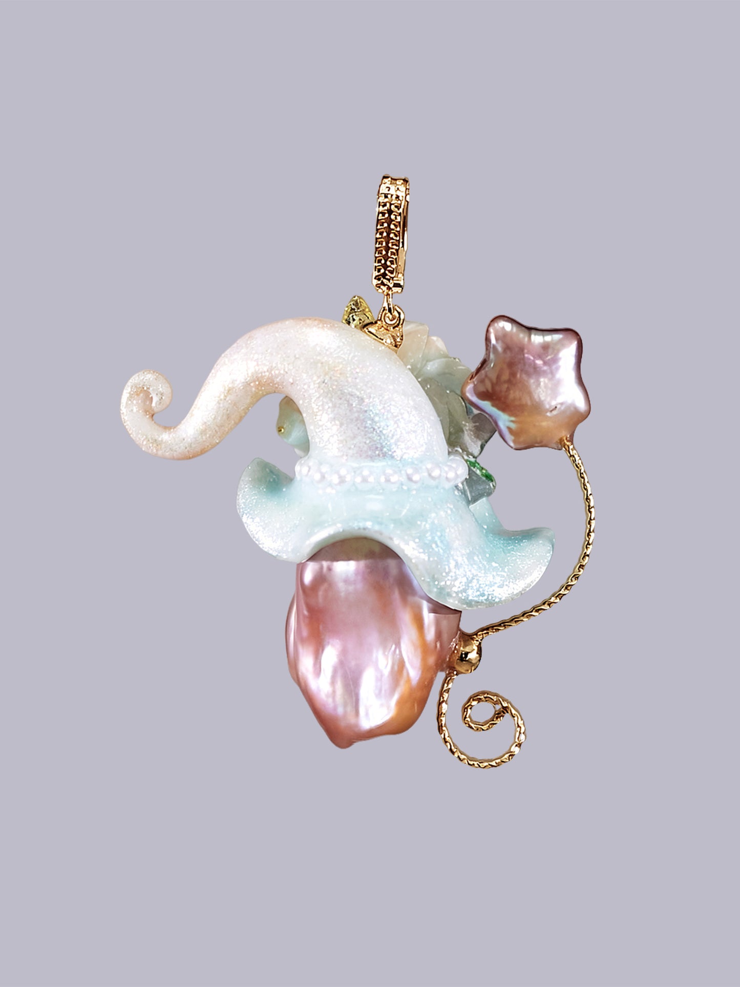 Hat Charms – Hand-Sculpted Mini Hat Pearl Necklace 613