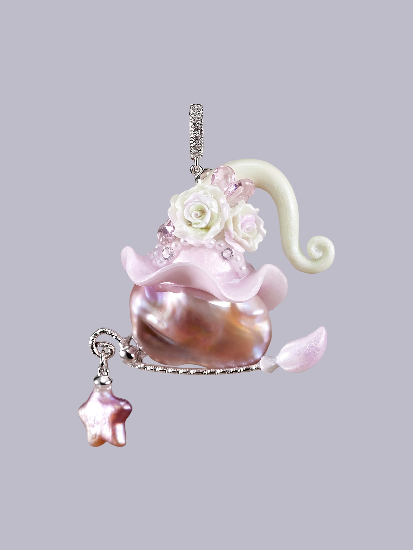 Hat Charms – Hand-Sculpted Mini Hat Pearl Necklace 623